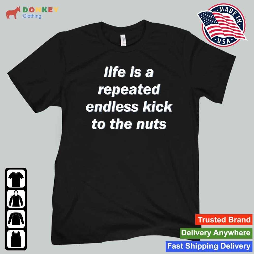 Official Life Is A Repeated Endless Kick To The Nuts Shirt