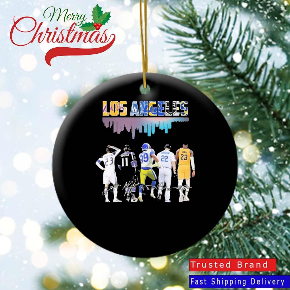 Official Los Angeles Sports Team Beckham Kopitar Kershaw And James Signatures 2022 Ornament