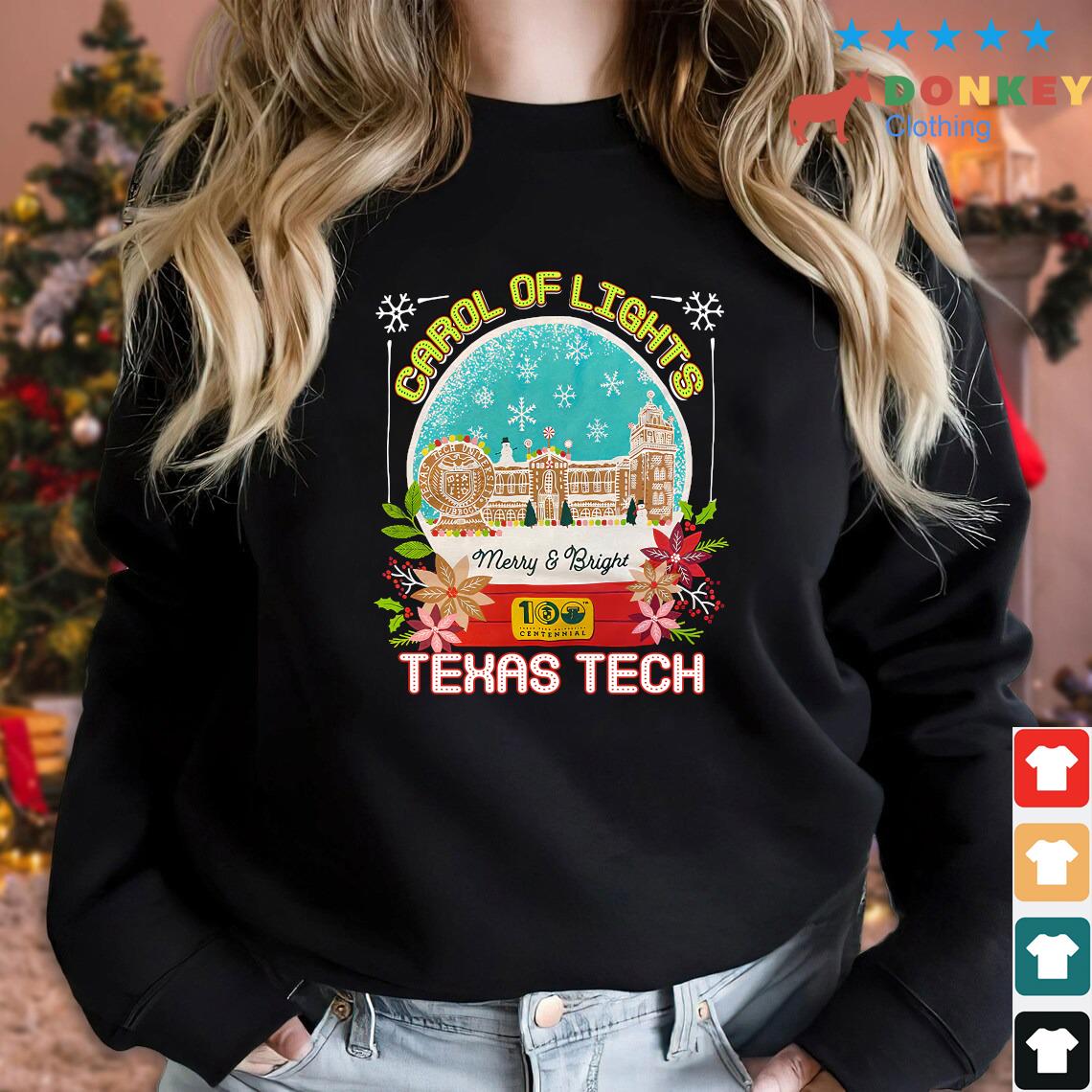 Official Texas Tech Carol of Lights 100 Year Snow Globe Christmas Sweater