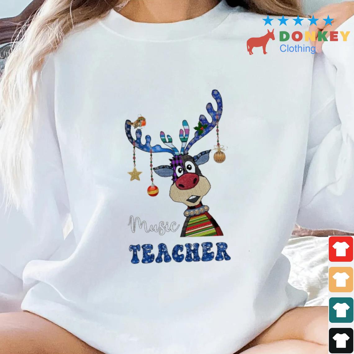 Reindeer Music Teacher Christmas Sweater