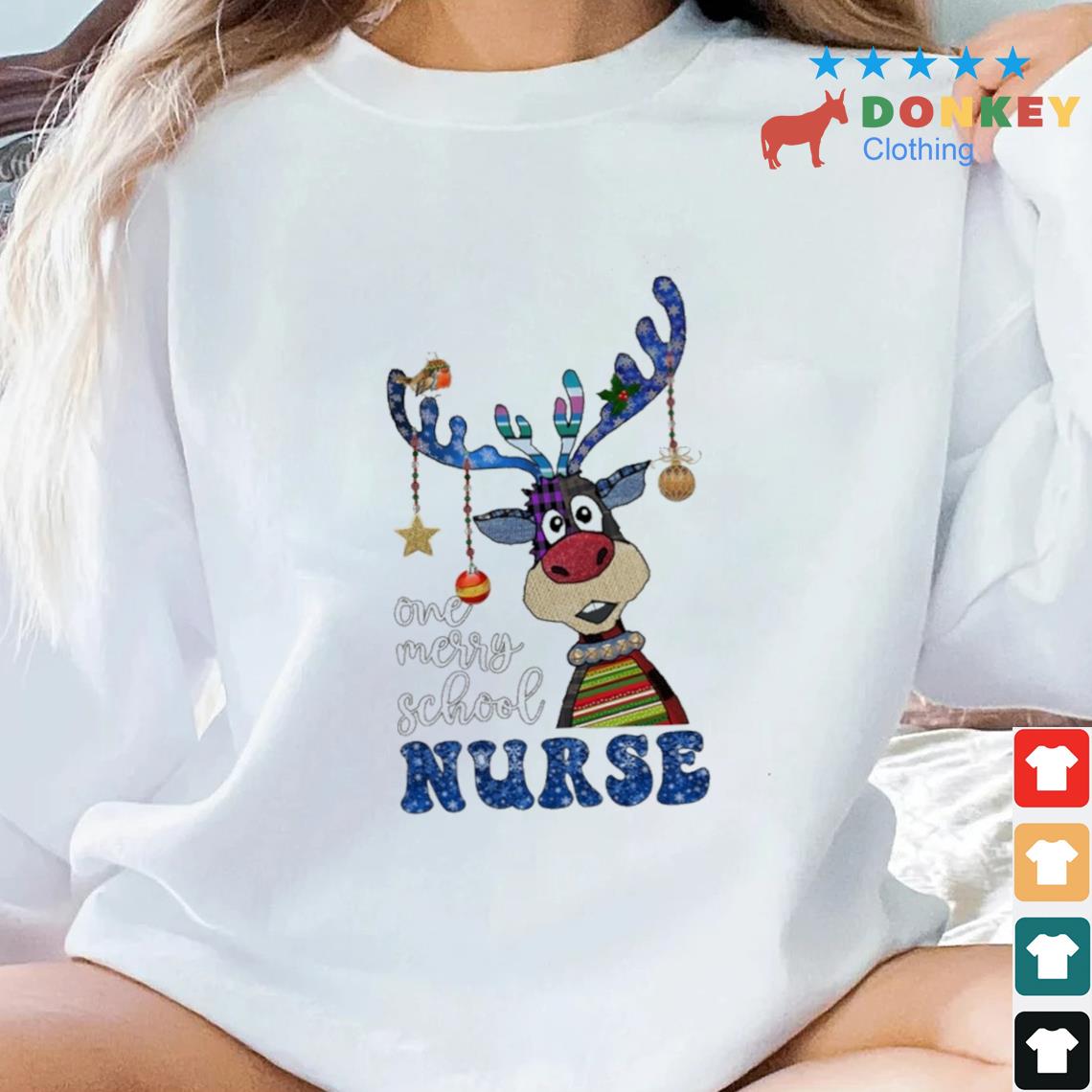 Reindeer One Merry School Nurse Christmas Sweater