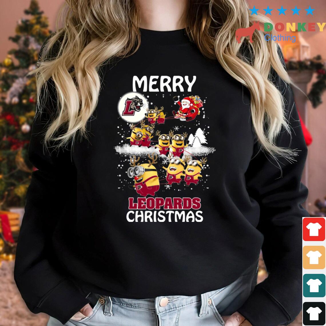 Santa Claus With Sleigh Minions Lafayette Leopards Christmas Sweater