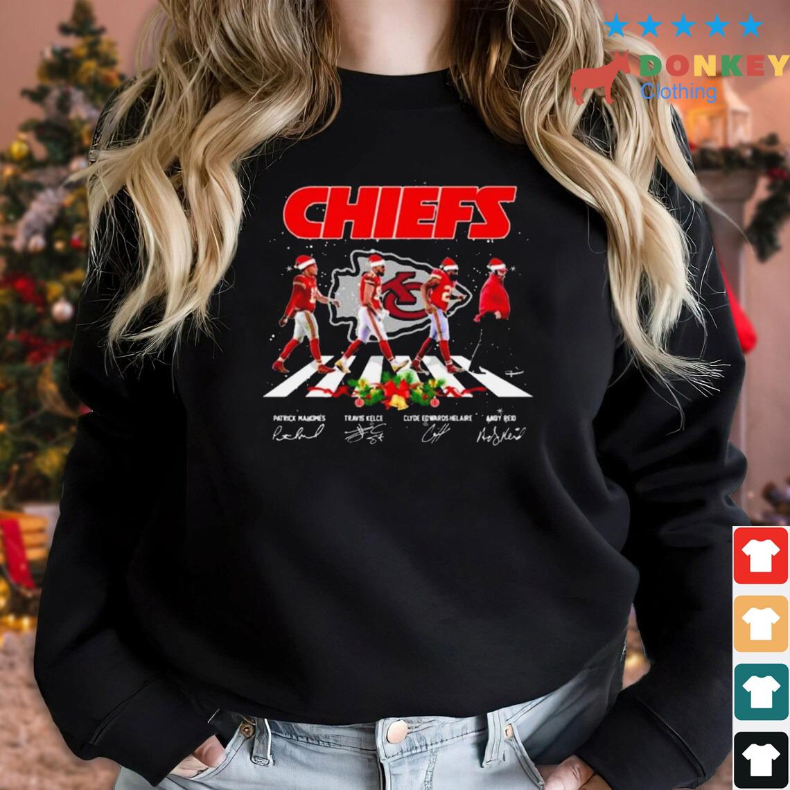 Santa Kansas City Chiefs Abbey Road Signatures 2022 Christmas Sweater