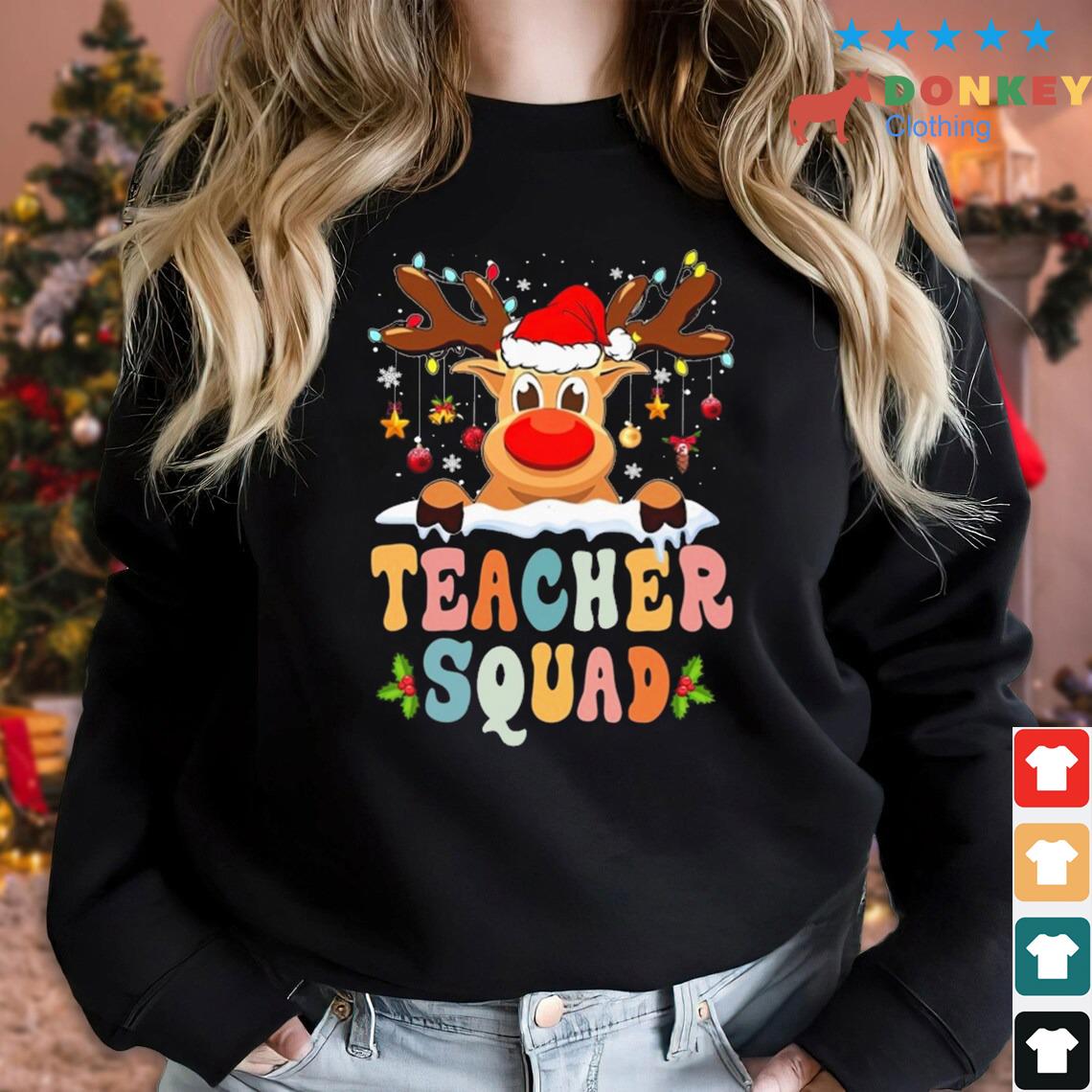 Santa Reindeer Teachers Squad Christmas Sweater