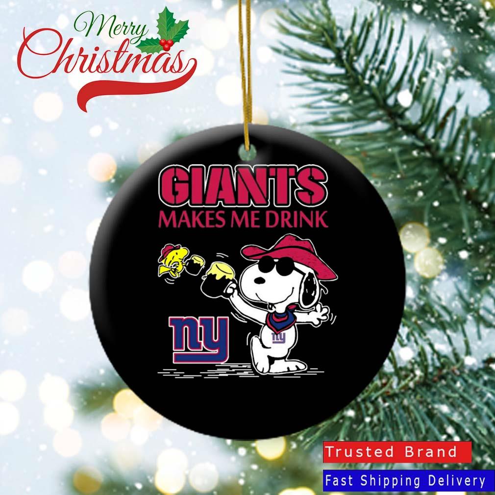 Snoopy And Woodstock New York Giants Make Me Drink Ornament