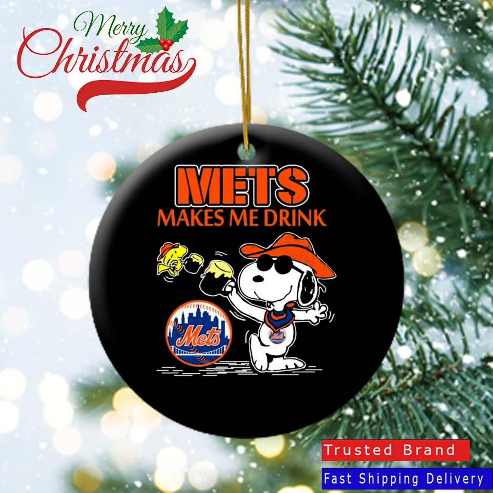 Snoopy And Woodstock New York Mets Make Me Drink Ornament