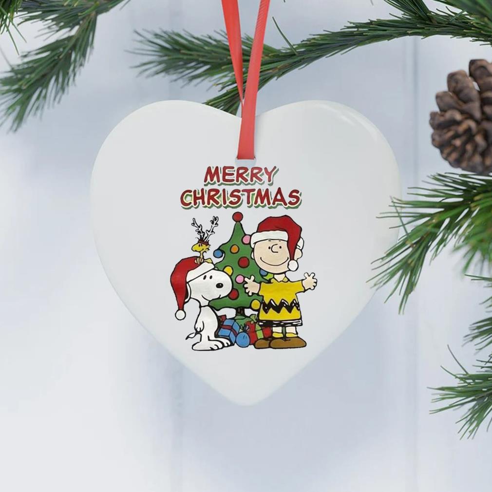 Snoopy Charlie Brown And Woodstock Cute Merry Christmas 2022 Ornament
