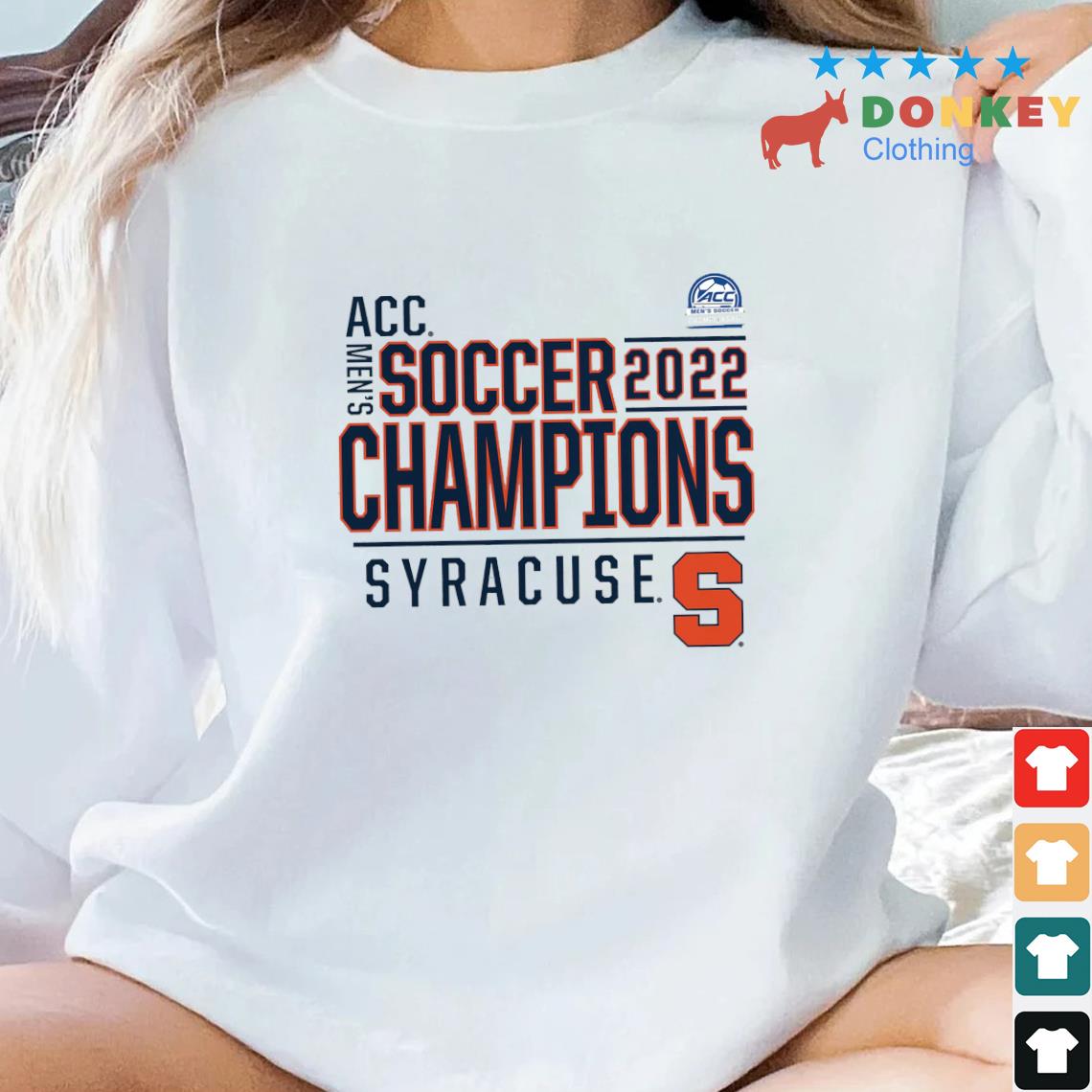 Syracuse Orange 2022 ACC Men's Soccer Conference Tournament Champions Shirt