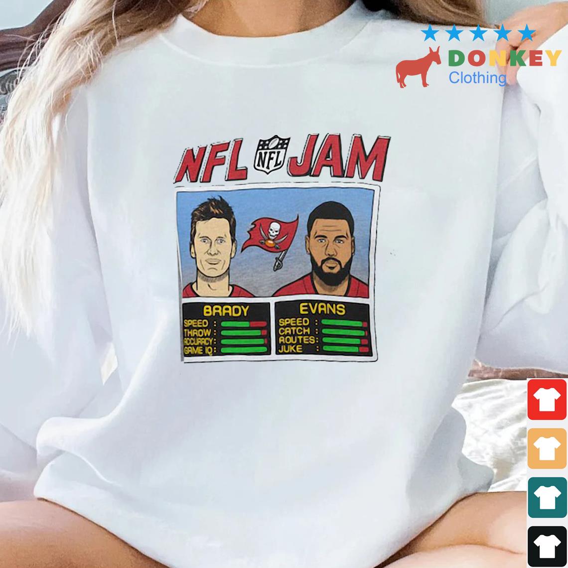 Tampa Bay Buccaneers Tom Brady & Mike Evans NFL Jam Tri-Blend Shirt