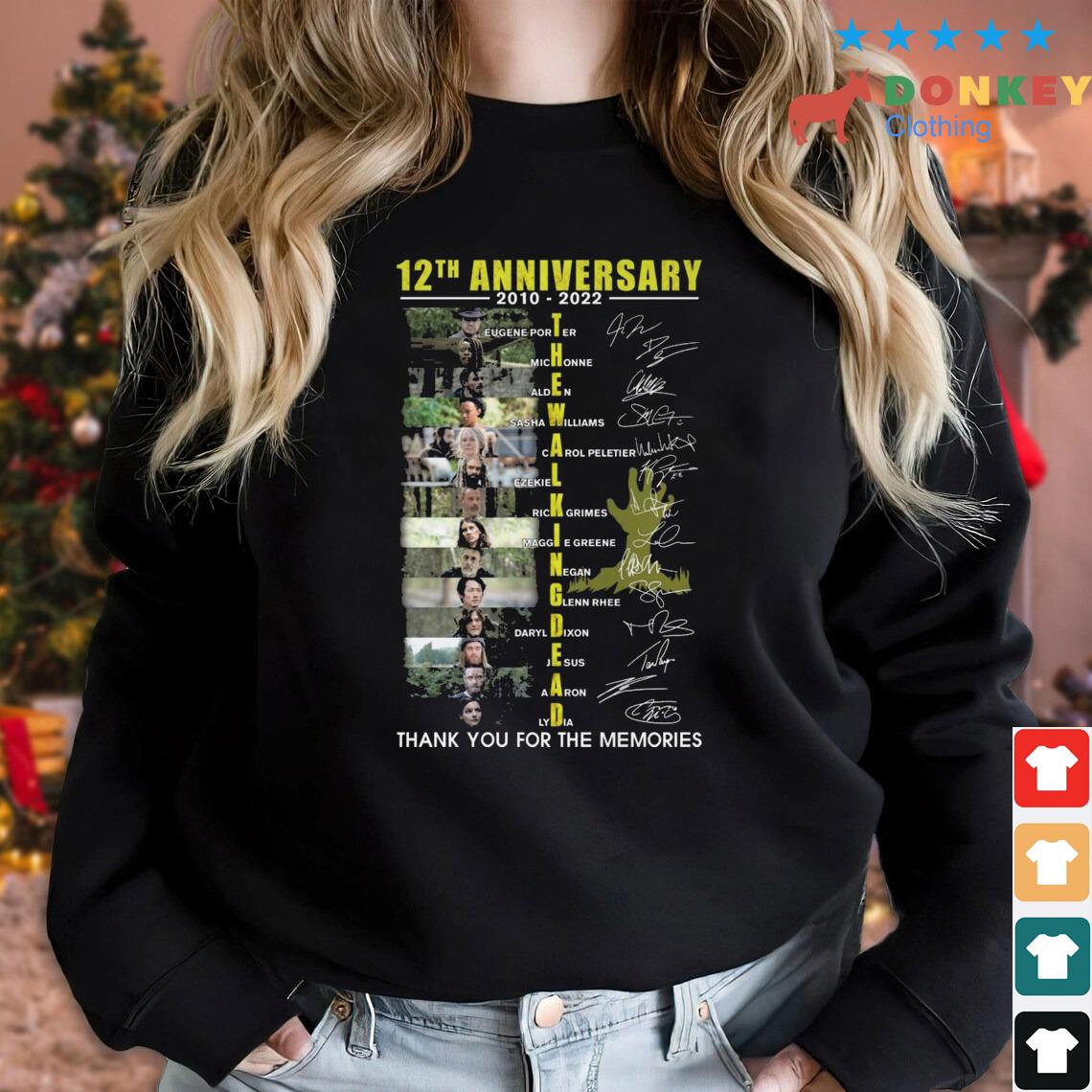 The Walking Dead 12th Anniversary 2010-2022 Thank You For The Memories Signatures shirt