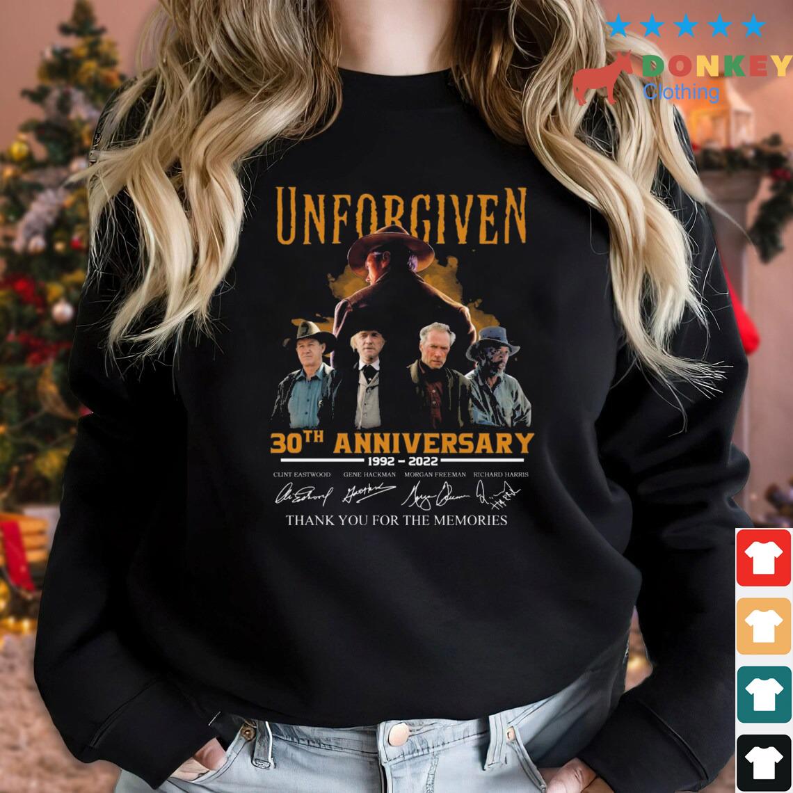 Unforgiven 30th Anniversary 1992-2022 Thank You For The Memories Signatures shirt