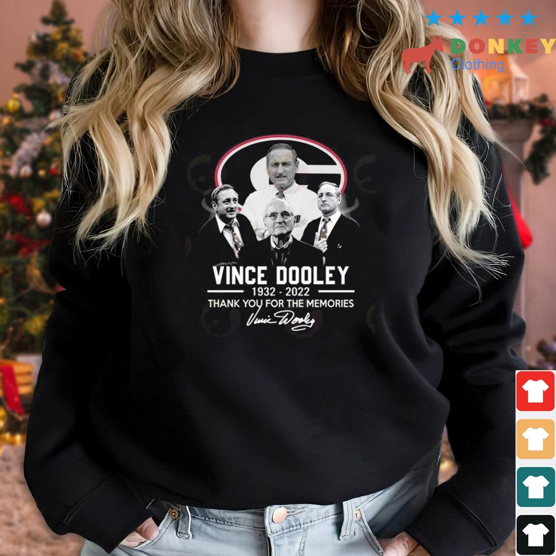 Vince Dooley Georgia Bulldogs 1932 – 2022 Thank You For The Memories Signature Shirt