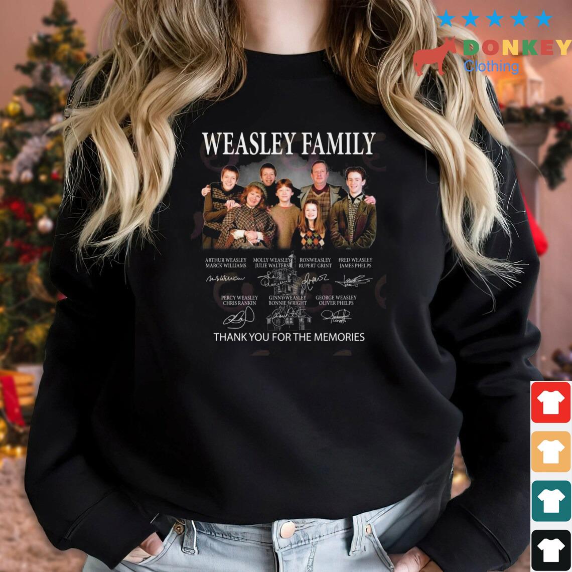 Weasley Family Thank You For The Memories Signatures Shirt