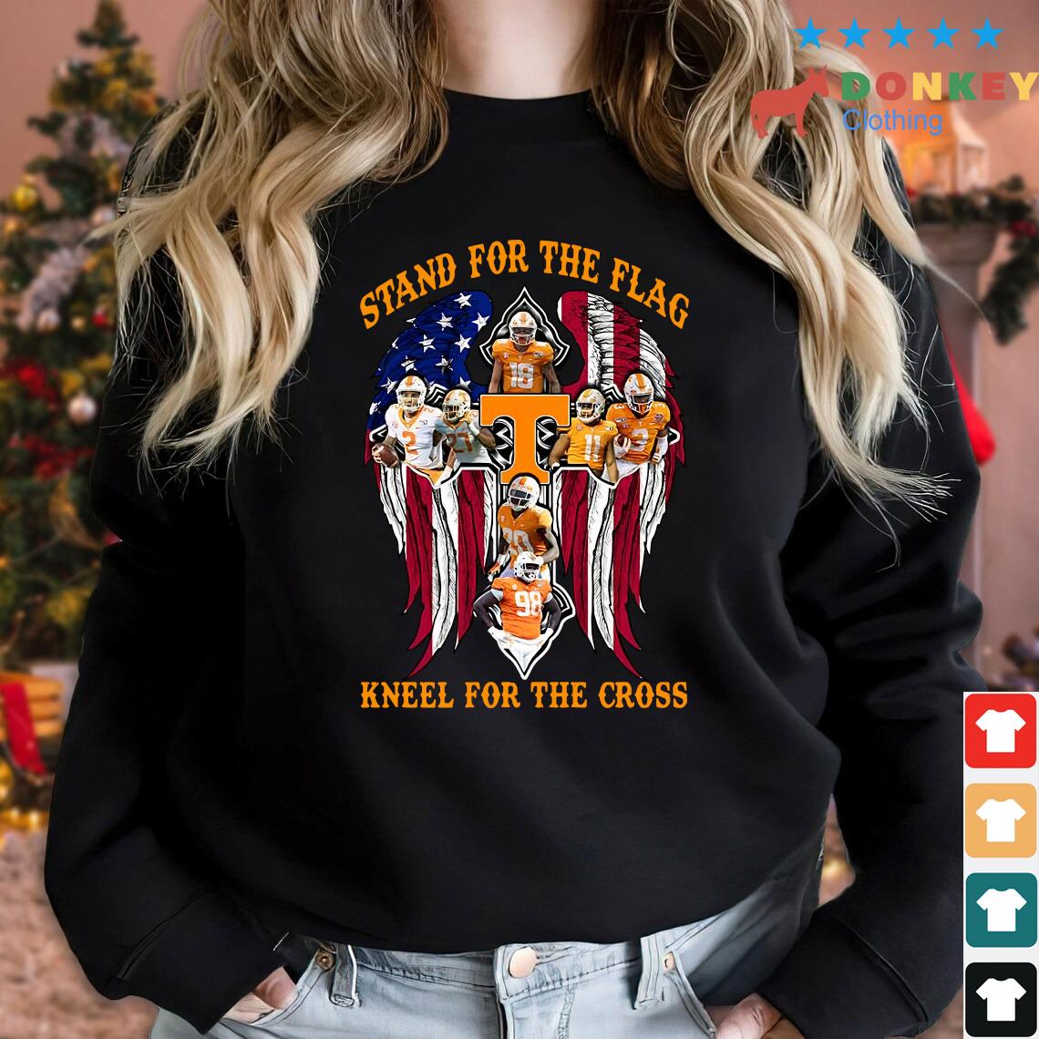 Wings Tennessee Volunteers Stand For The Flag Kneel For The Cross 2022 shirt