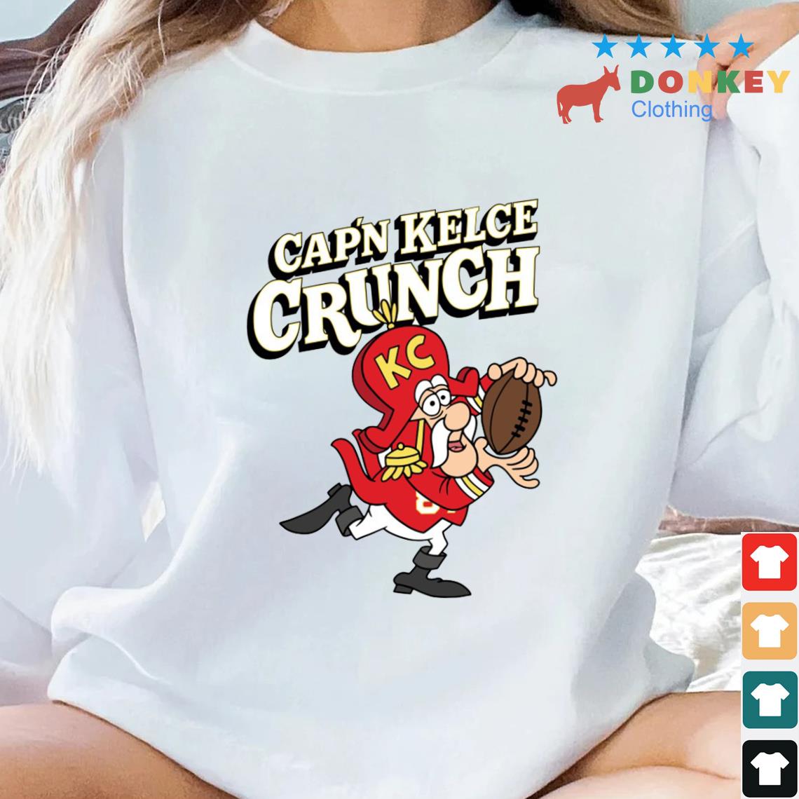 Cap'n Kelce Crunch Kansas City Chiefs Cereal Shirt