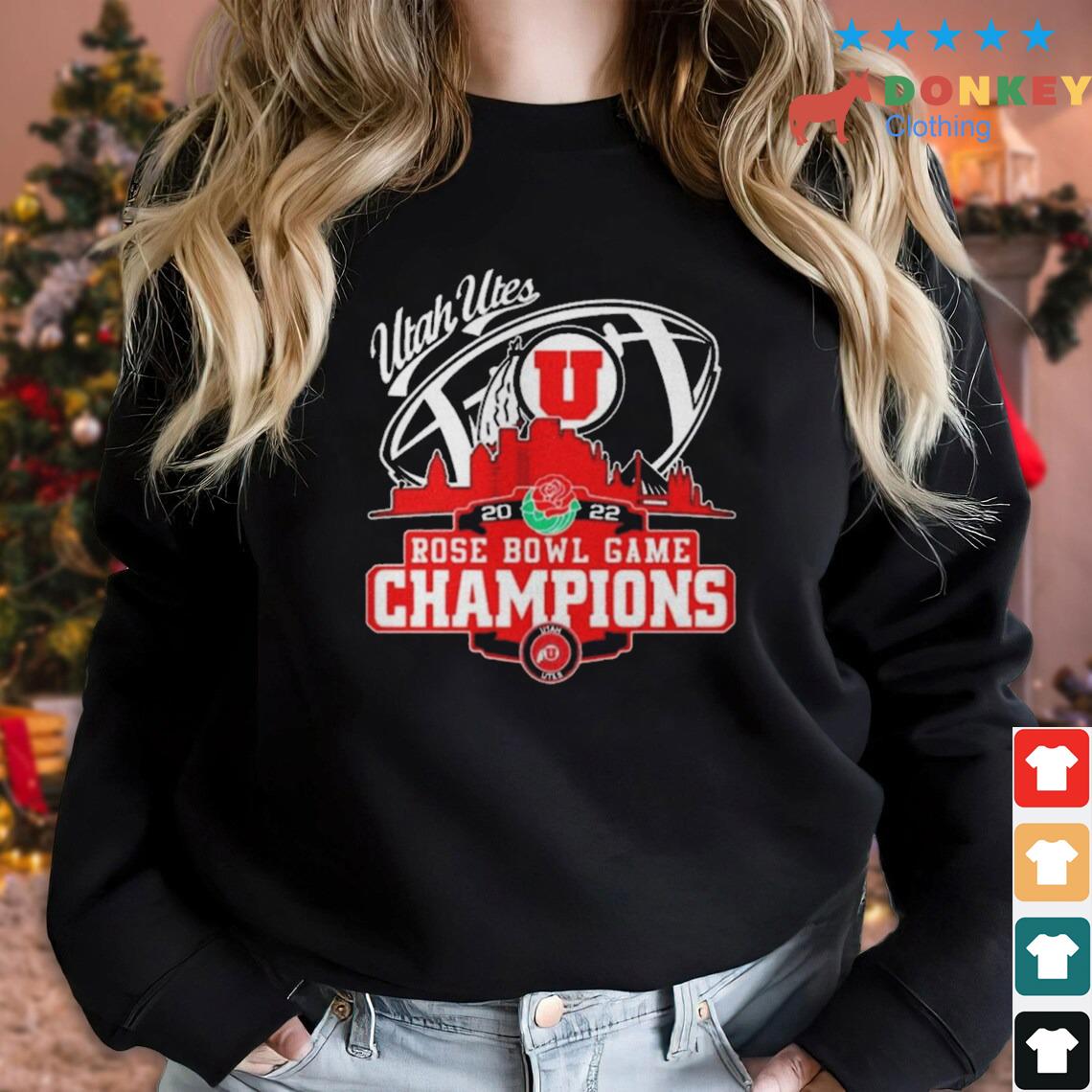 Champions Utah Utes Logo Rose Bowl Game City 2022 Shirt