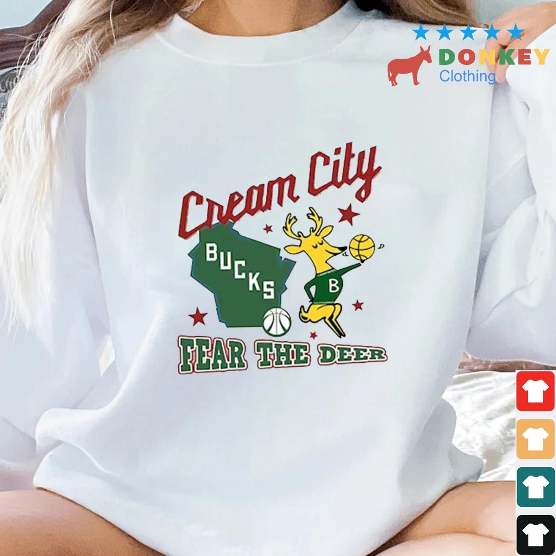 Cream City Milwaukee Bucks Fear The Deer Basketball Shirt