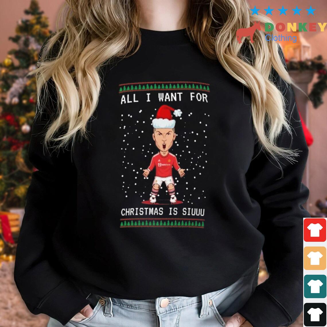 Cristiano Ronaldo Siuuu Funny Christmas Lightweight Sweater