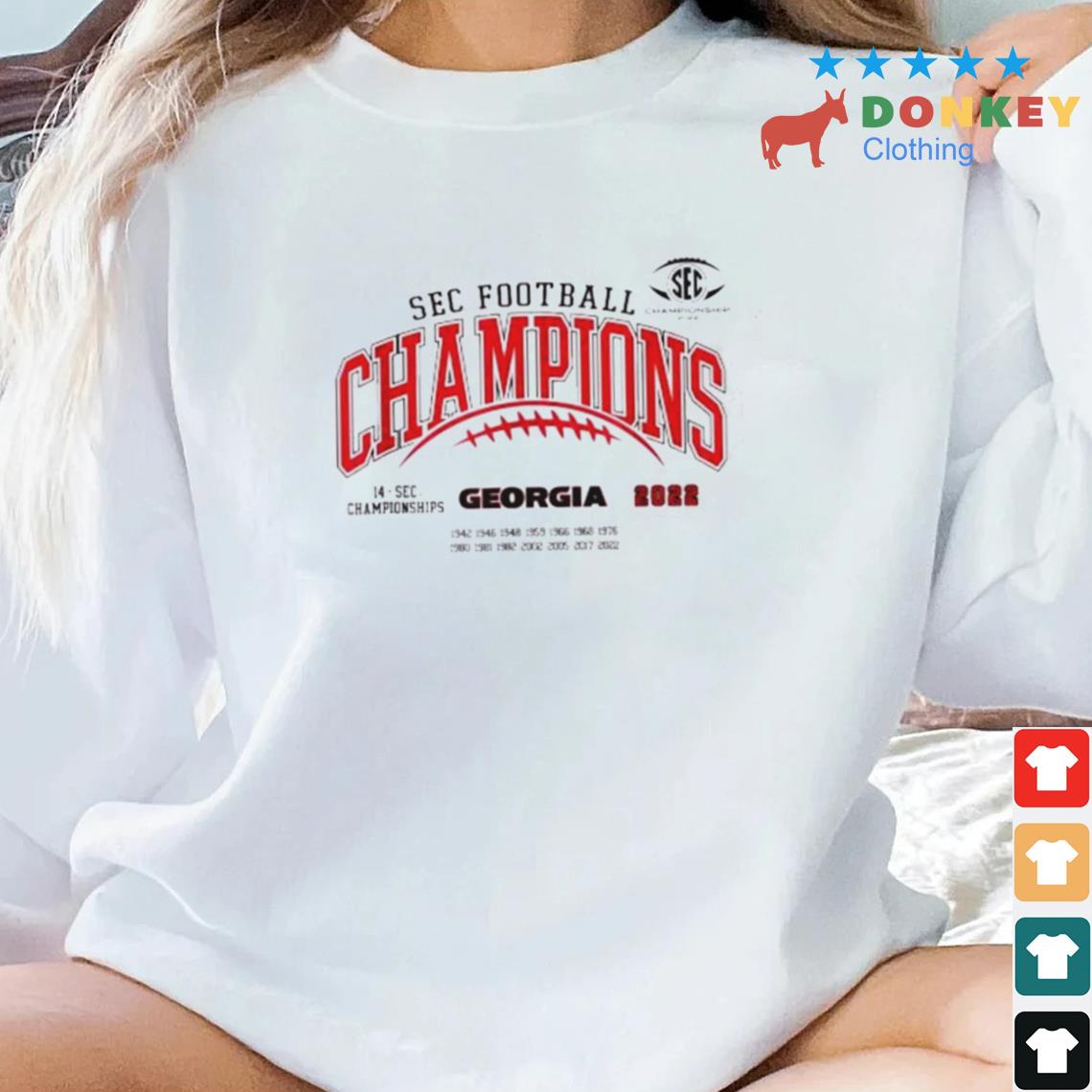 Georgia Bulldogs Sec Champs 2022 Laces Logo Shirt