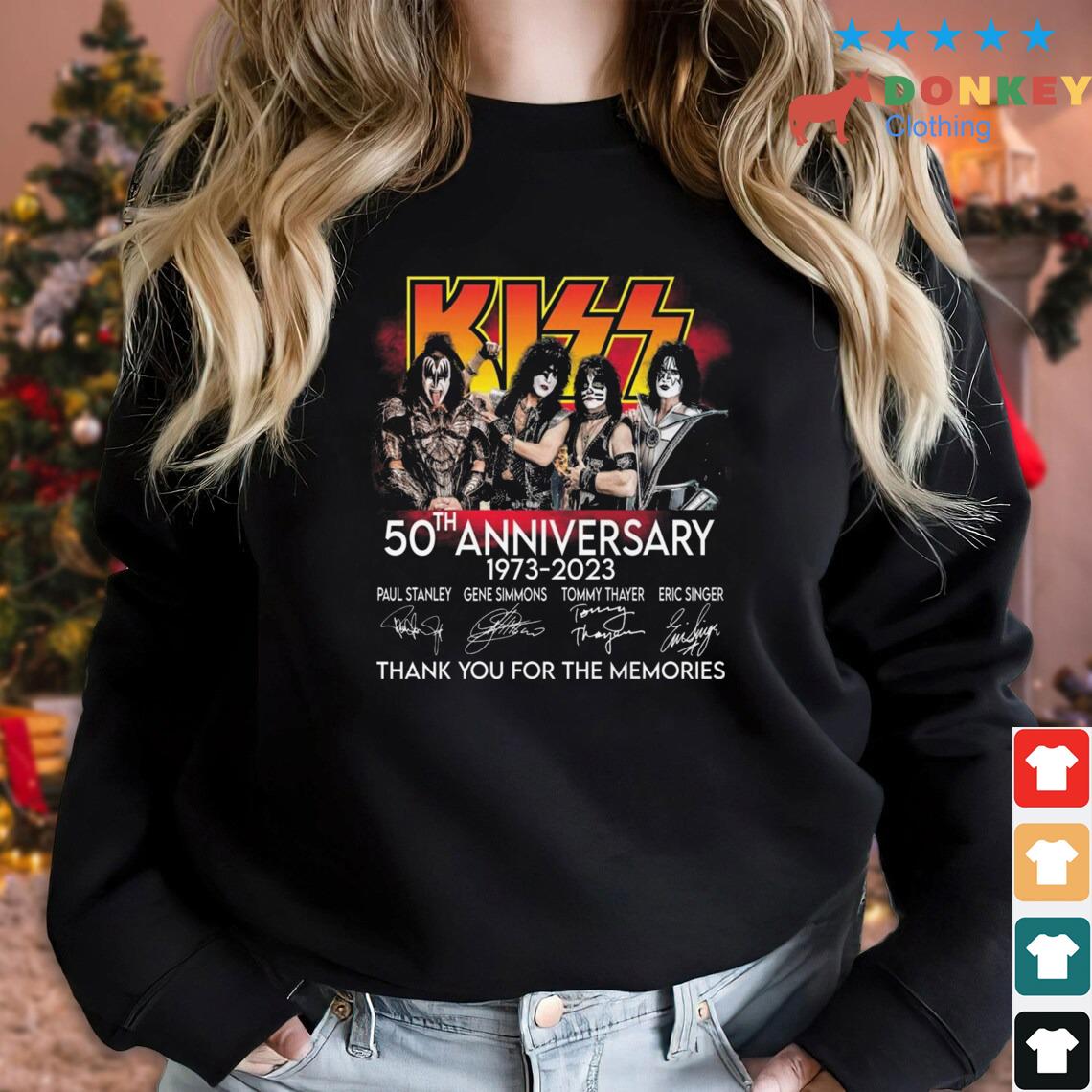 Kiss 50th Anniversary 1973 – 2023 Signatures Thank You For The Memories Shirt