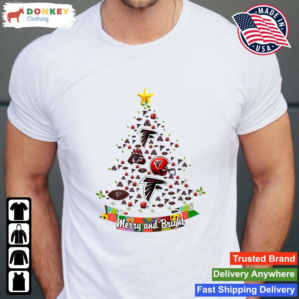 Merry And Bright Atlanta Falcons NFL Christmas Tree 2022 Sweater Shirt