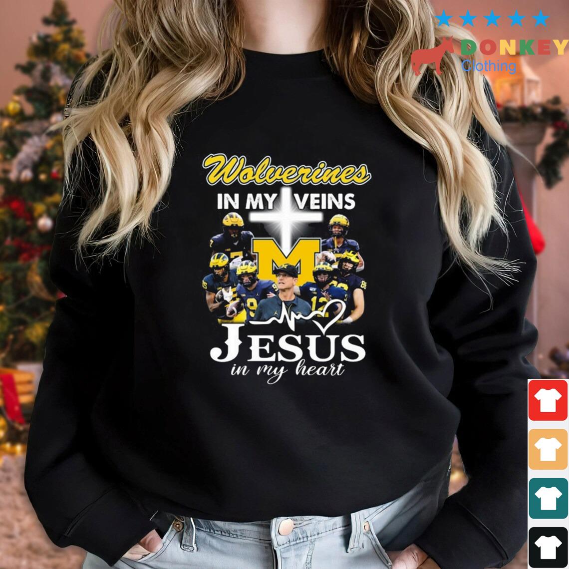 Michigan Wolverines In My Veins Jesus In My Heart 2022 Champs Shirt