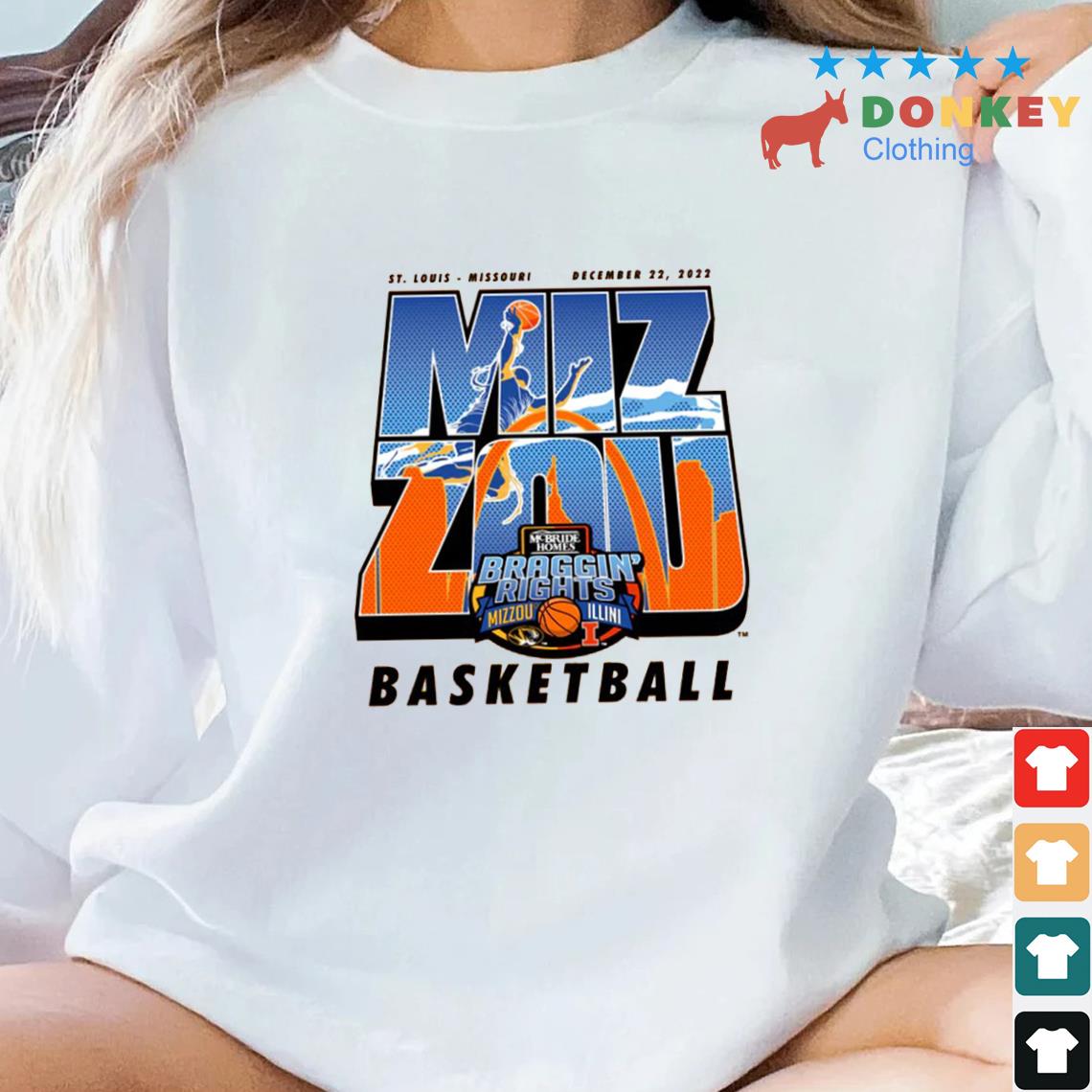 Mizzou Tigers Vs Illinois Braggin Rights 2022 Basketball Game Gold Shirt