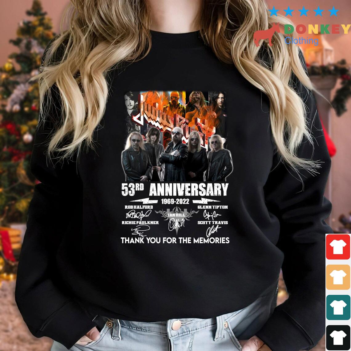 Official Judas Priest 53rd anniversary 1969-2022 thank you for the memories signatures shirt