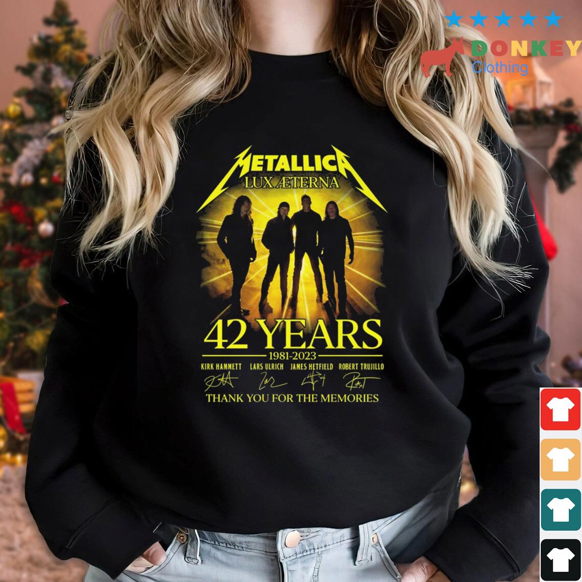 Official Metallica Lux Aeterna 42 Years 1981-2023 Thank You For The Memories Signatures shirt