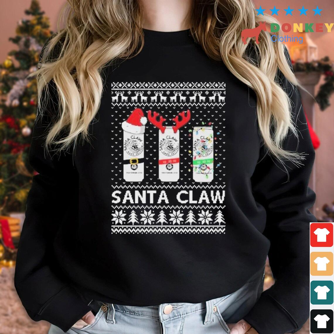 Santa Claw White Claw Hard Seltzer Logo Ugly Christmas Sweater