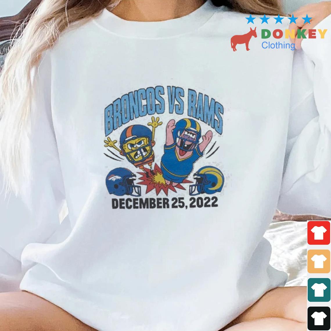 SpongeBob X Broncos Vs Rams December 25 2022 Shirt