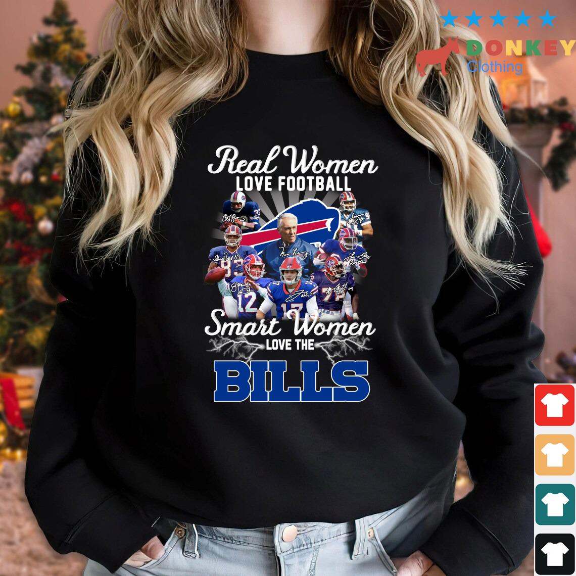 Top Real Women Love Football Smart Women Love The Buffalo Bills Signatures 2022 Shirt