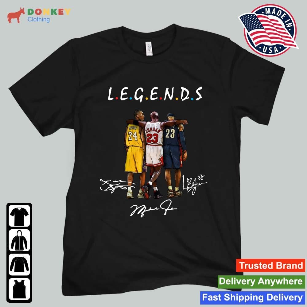 2023 Kobe Bryant Michael Jordan And Lebron James Legends Friends Signatures Shirt