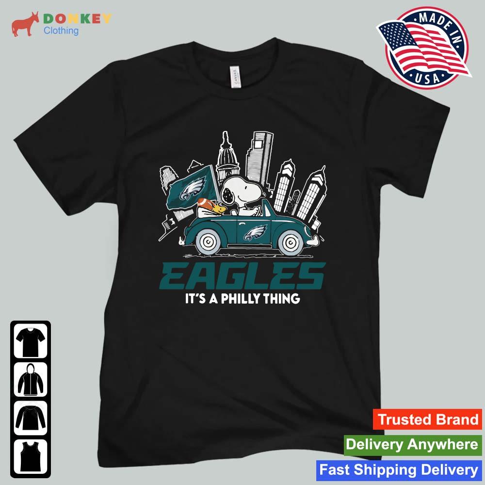 2023 Philadelphia Eagles Snoopy And Woodstock Drive Car It’s A Philly Thing Men's Shirt