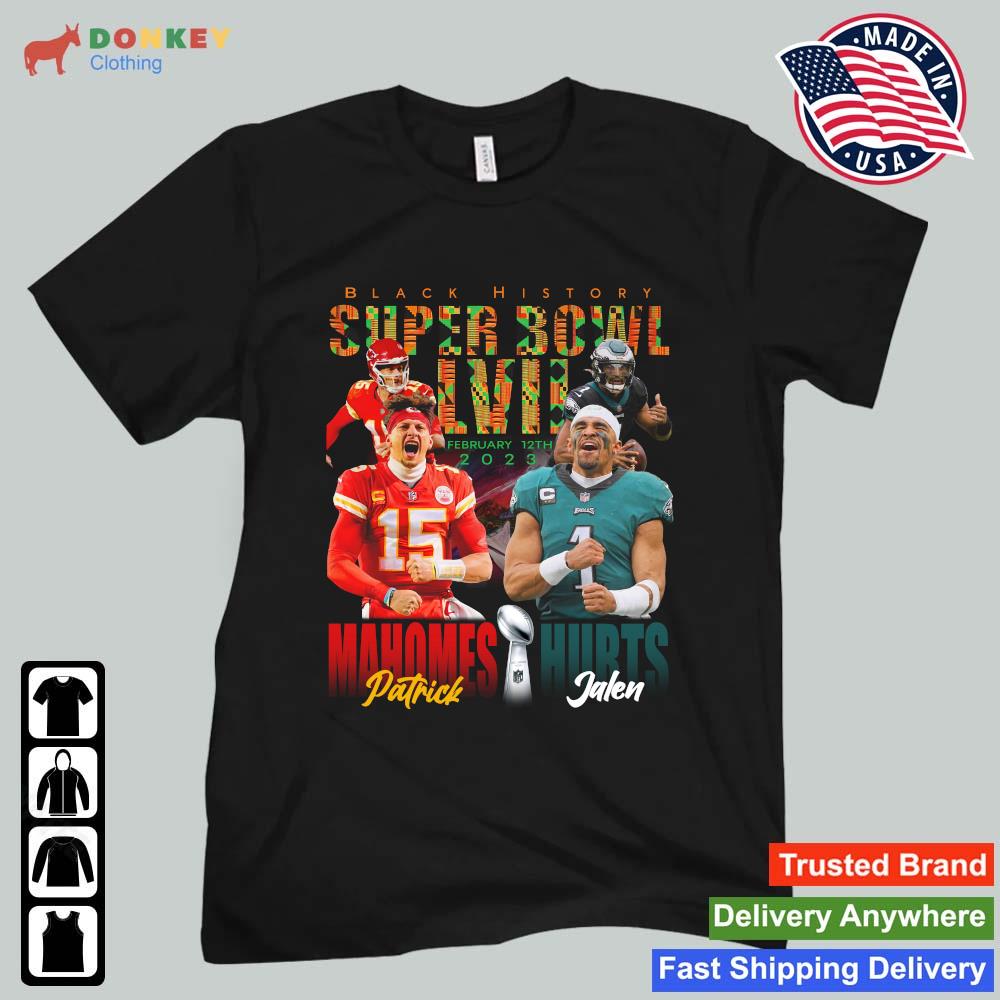 Funny Patrick Mahomes Vs Jalen Hurts Black History Super Bowl LVII 2023 Men's shirt