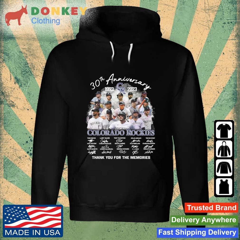 Official Colorado Rockies 30th Anniversary 1993-2023 Thank You For The Memories Signatures shirt Hoodie.jpg