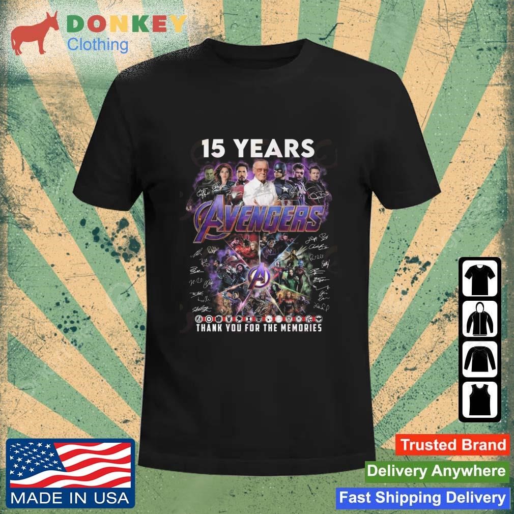 15 Years Avengers All Characters Thank You For The Memories Signatures Shirt
