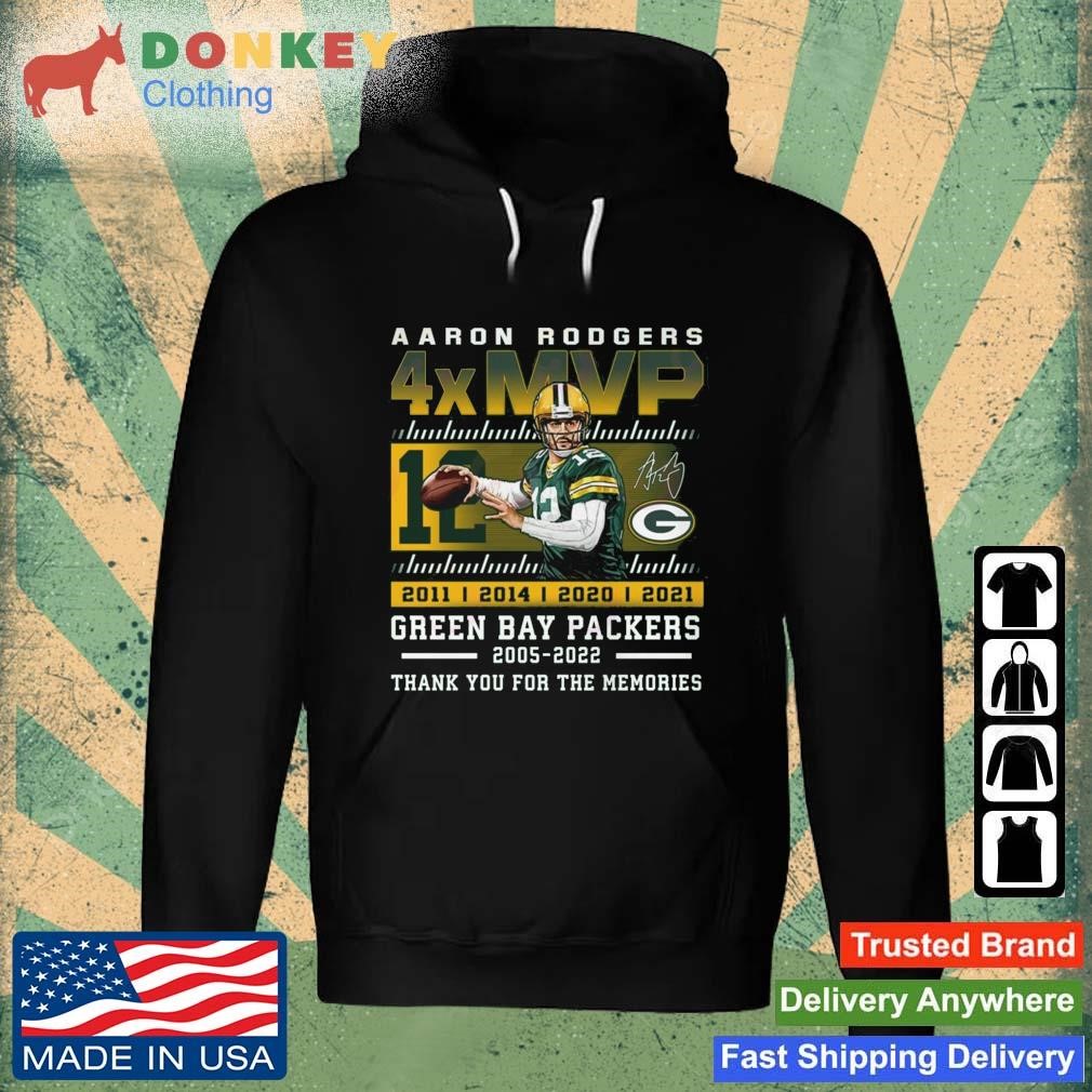 Aaron Rodgers 4xMVP Green Bay Packers 2005 – 2022 Thank You For The Memories Signature Shirt Hoodie.jpg
