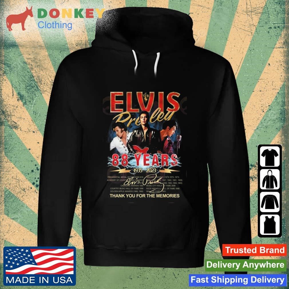 Elvis Presley 88 Years 1935 – 2023 Thank You For The Memories Signatures Shirt Hoodie.jpg