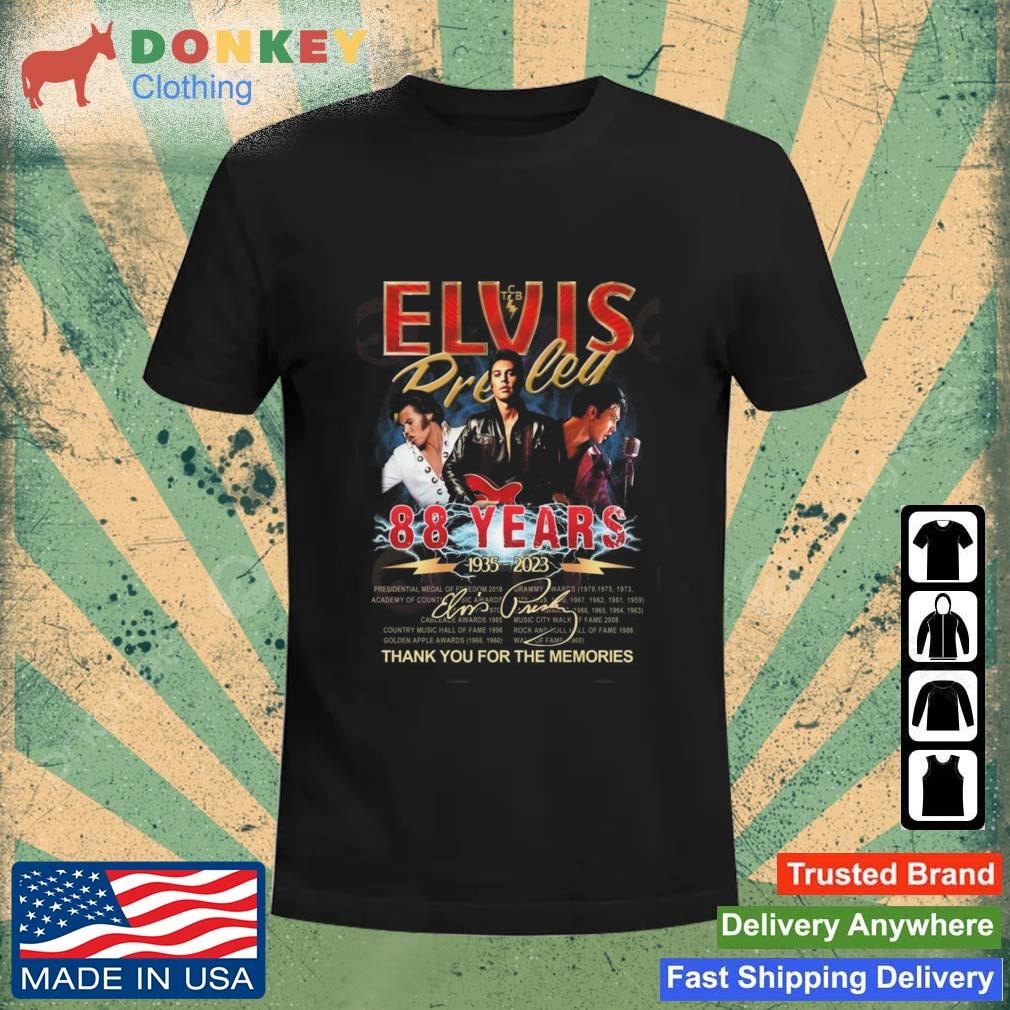 Elvis Presley 88 Years 1935 – 2023 Thank You For The Memories Signatures Shirt