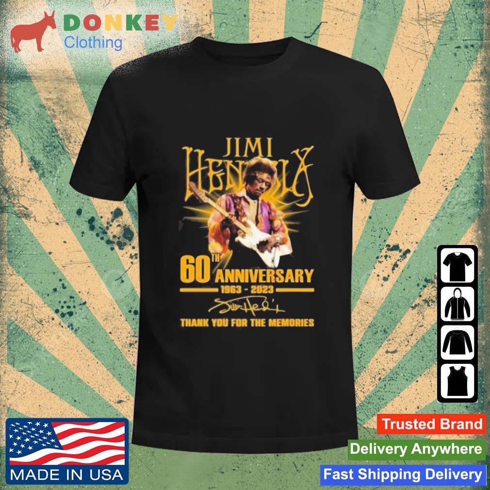 Jimi Hendrix 60th Anniversary 1963 – 2023 Thank You For The Memories Signature Shirt