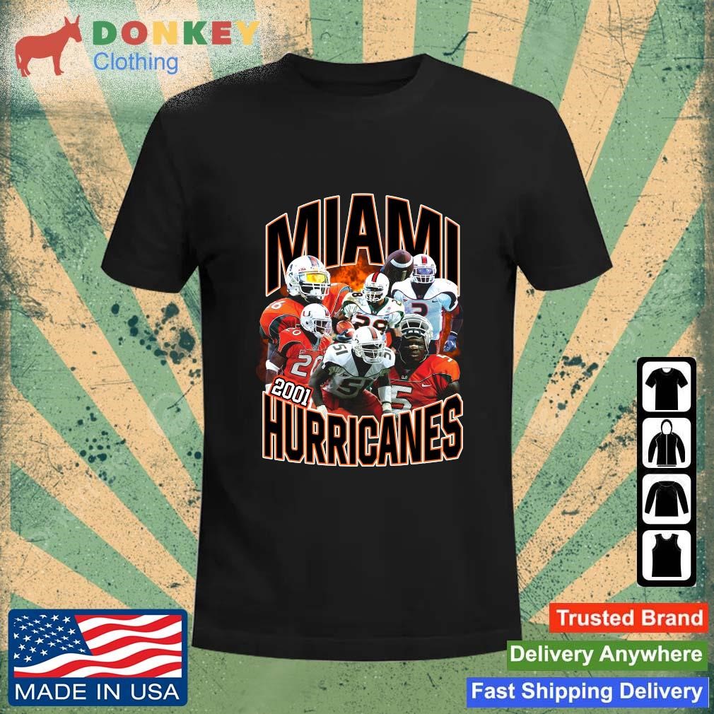 Official Miami Hurricanes 2001 Ed Reed Sean Taylor Clinton Portis Andre Johnson Willis McGahee Jonathan Vilma Shirt