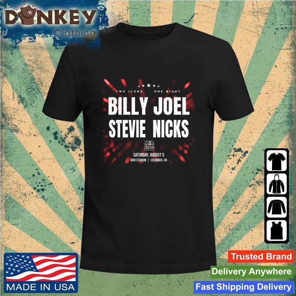 Billy Joel And Stevie Nicks Tour 2023 Two Icon One Night Ohio Stadium Concert T-Shirt