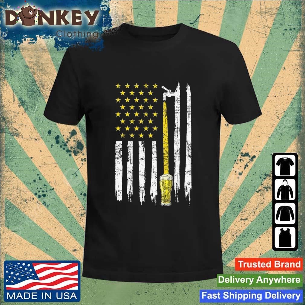 Craft Beer American Flag USA 4th Of July Brewery America T-Shirt