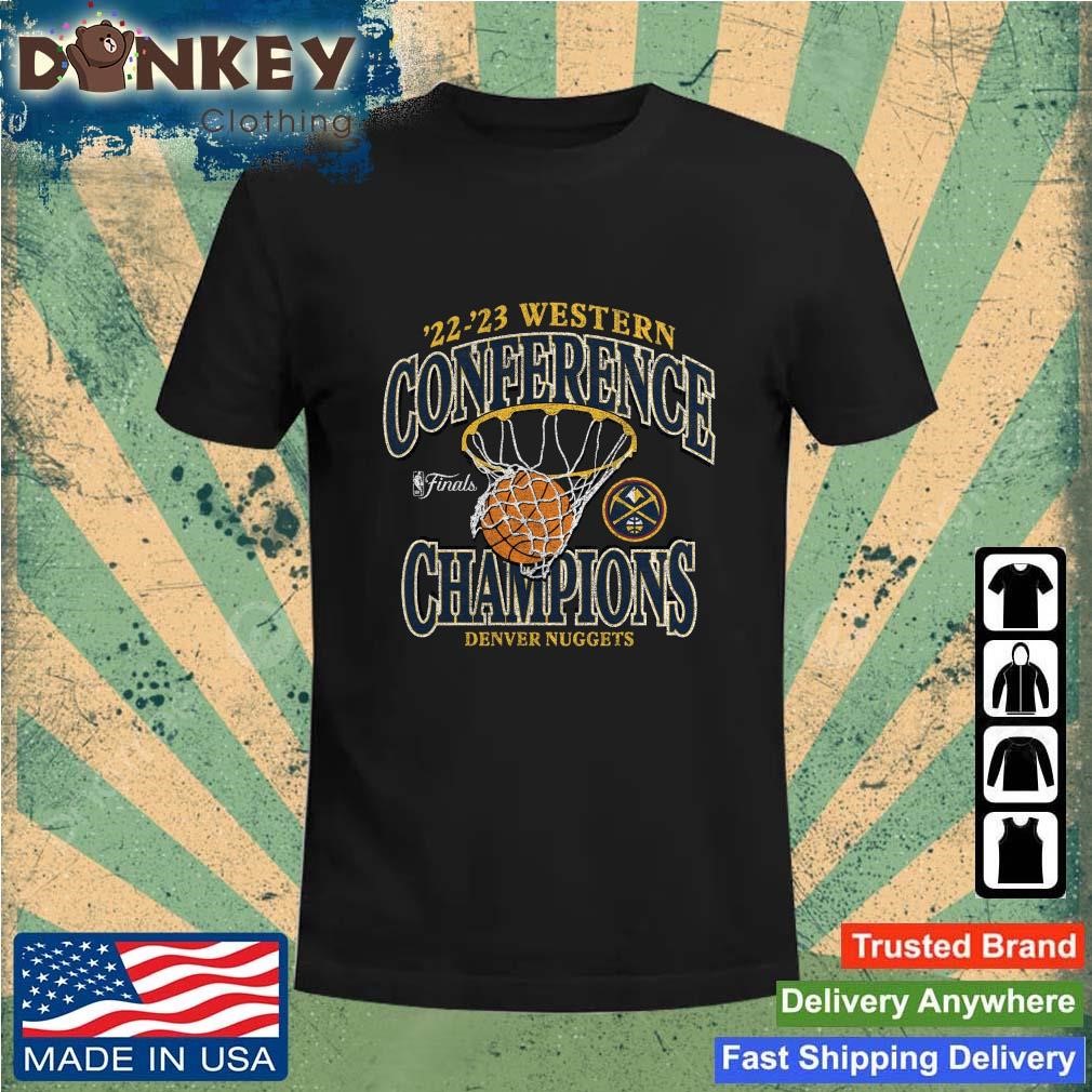 Heather Charcoal Denver Nuggets 2023 Western Conference Champions Pass Hoops T-Shirt