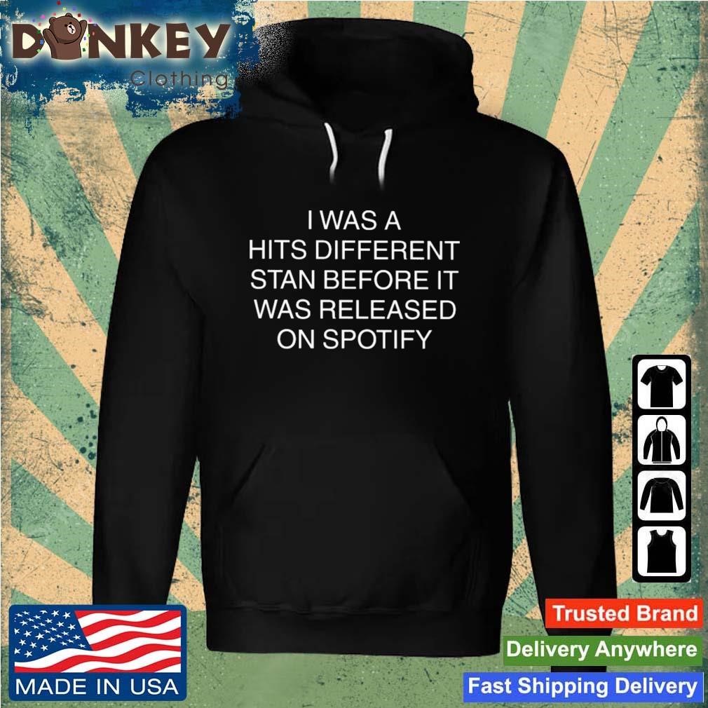 I Was A Hits Different Stan Before It Was Released On Spotify Shirt Hoodie.jpg