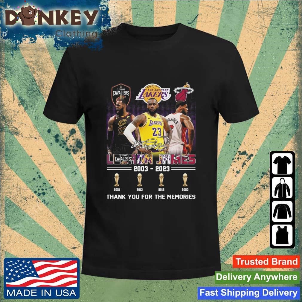 Lebron James 2003 – 2023 Thank You For The Memories Signature Shirt