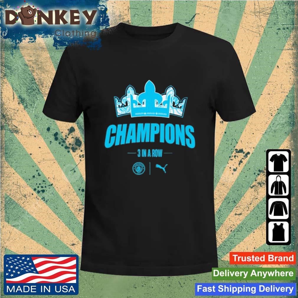 Manchester City Champions 3 In A Row Shirt
