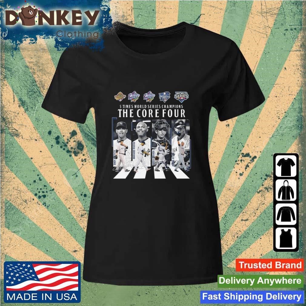 New York Yankees 5 Times World Series Champions The Core Four Abbey Road Signatures 2023 Shirt Ladies.jpg