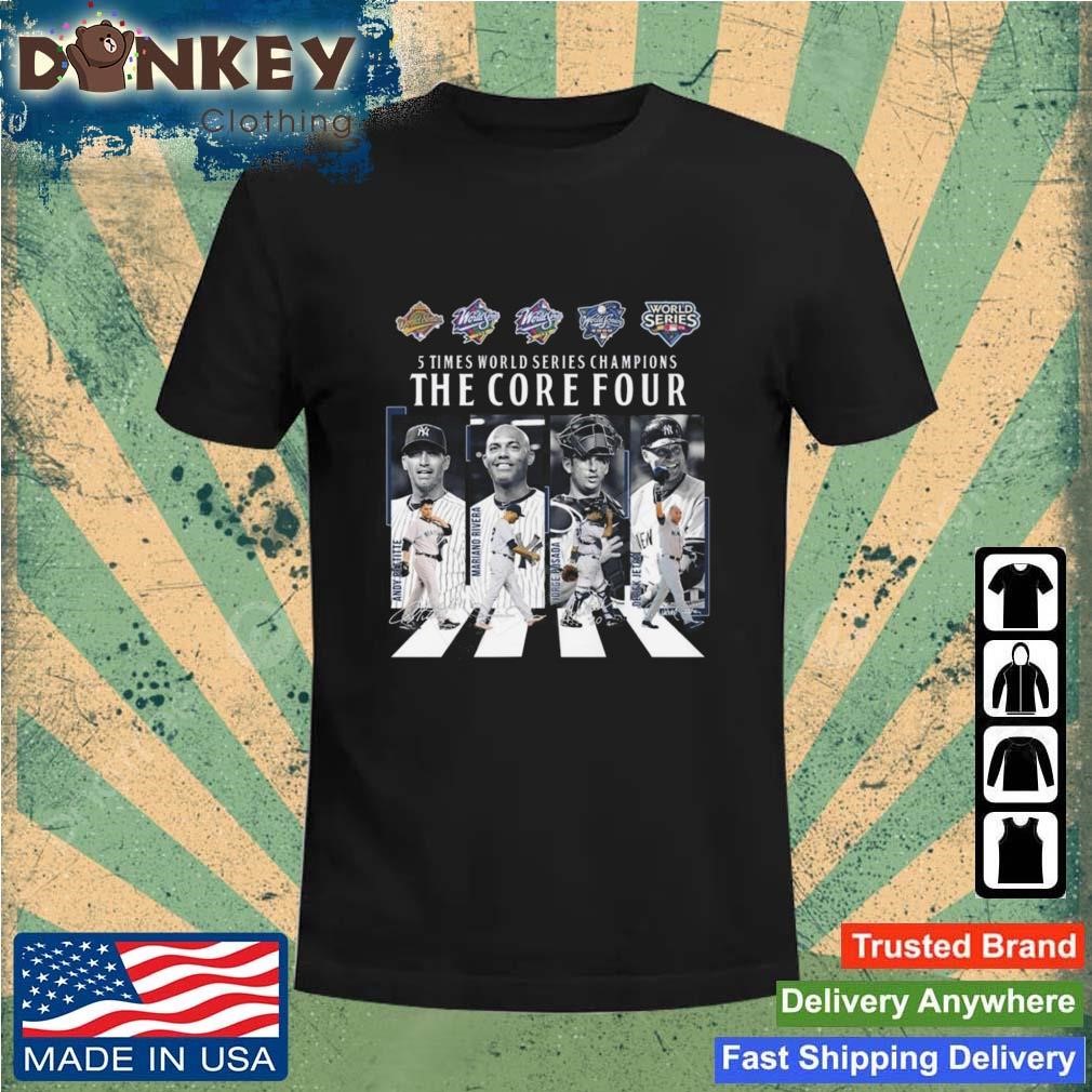 New York Yankees 5 Times World Series Champions The Core Four Abbey Road Signatures Shirt